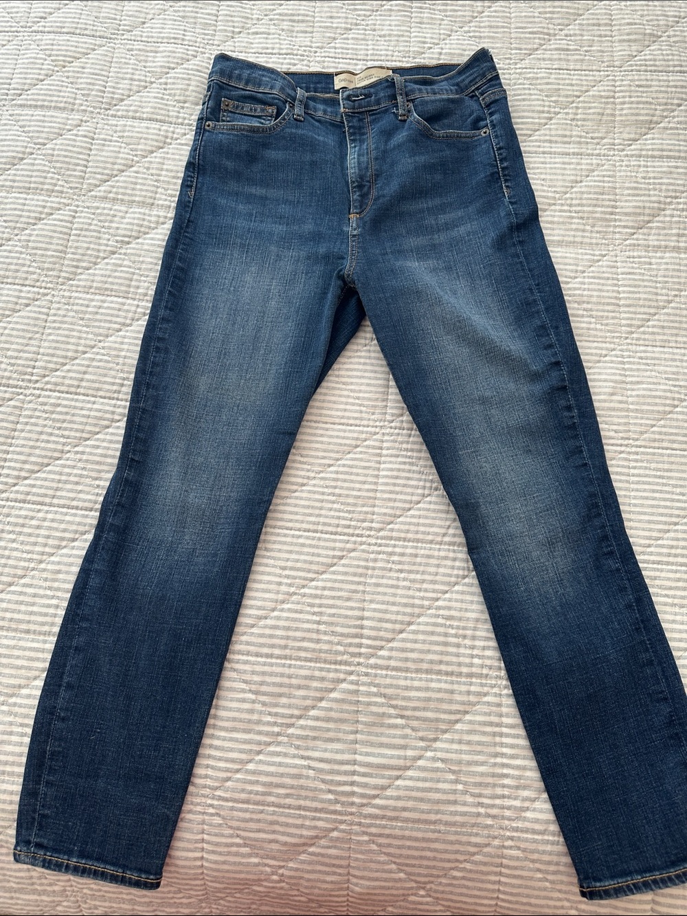 GAP Dark Blue High-Rise Straight Jeans